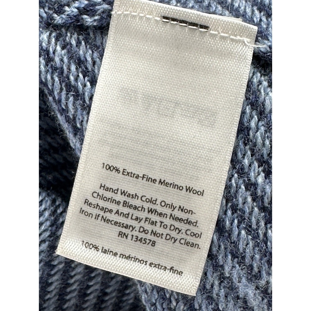 Vineyard Vines Pullover Sweater Mens Blue Mille‎ Merino Wool Quarter Sz XL - Picture 14 of 14